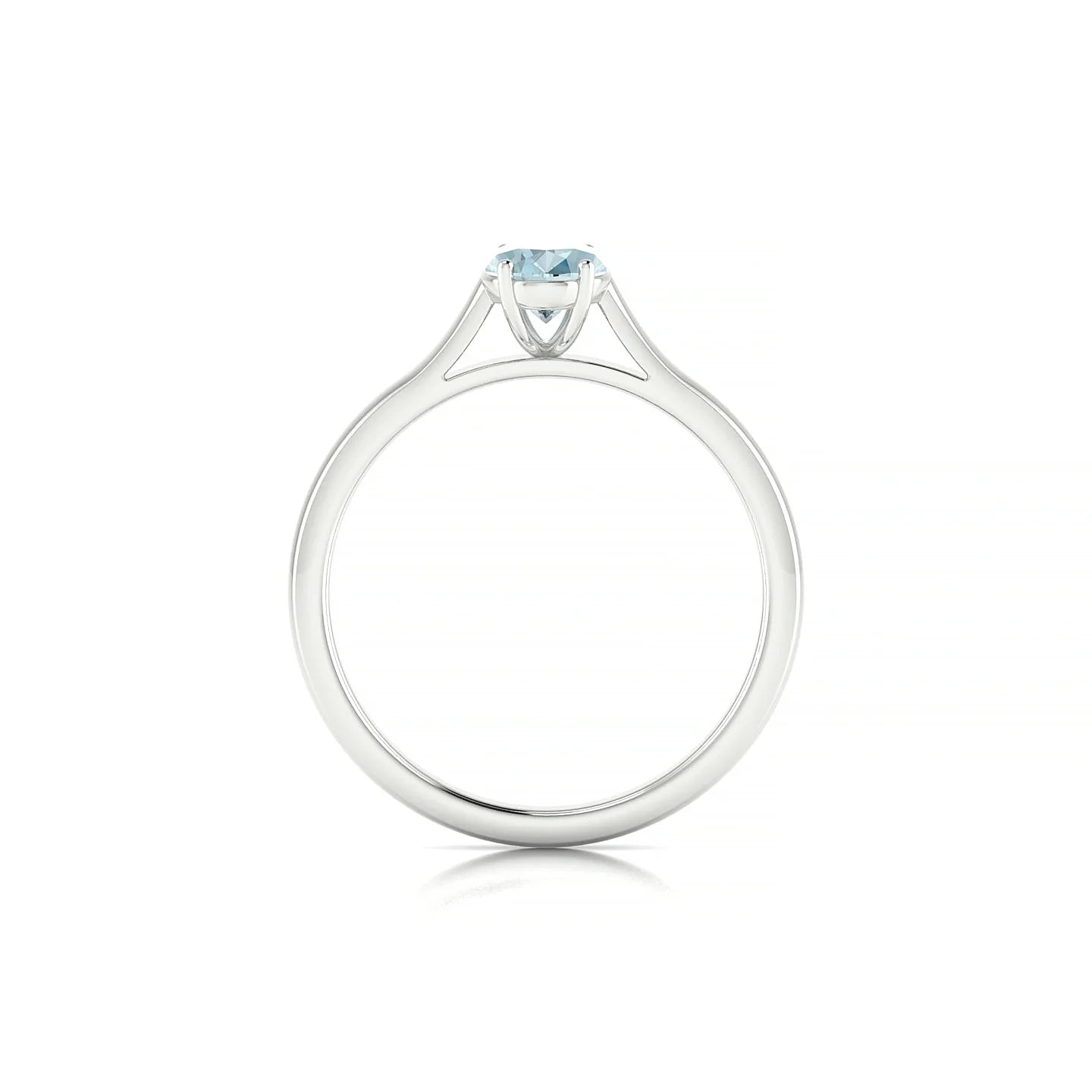 Cathedral | 18k White Gold 7 x 5 mm Oval Aquamarine Ring