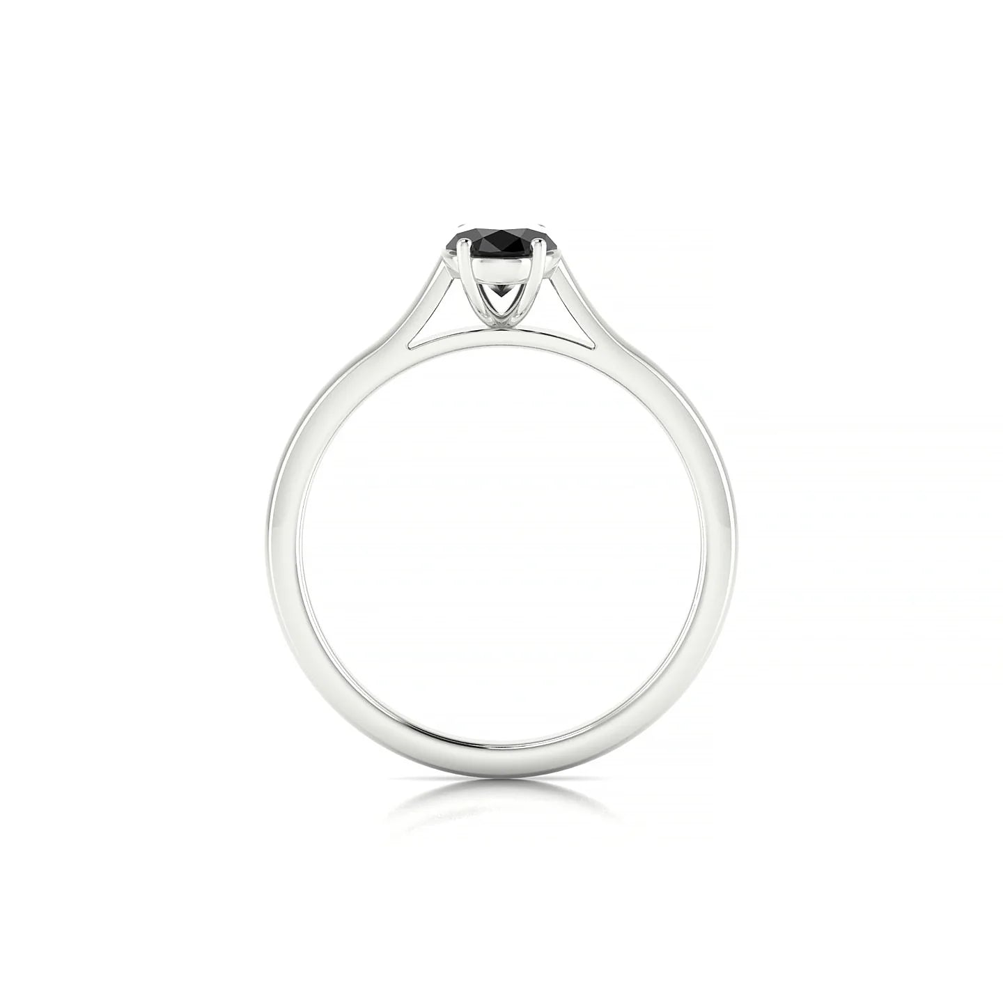 Cathedral | 18k White Gold 7 x 5 mm Oval Black Diamond Ring