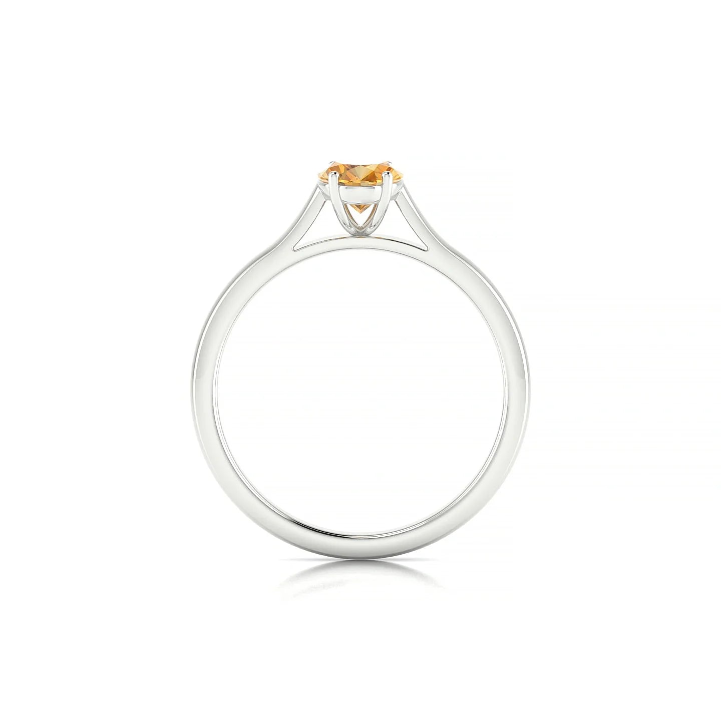 Cathedral | 18k White Gold 7 x 5 mm Oval Citrine Ring