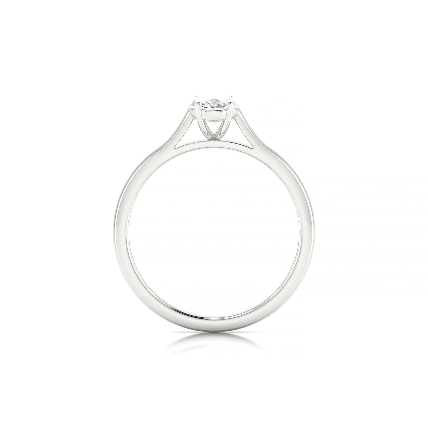 Cathedral | 18k White Gold 7 x 5 mm Oval Diamond Ring