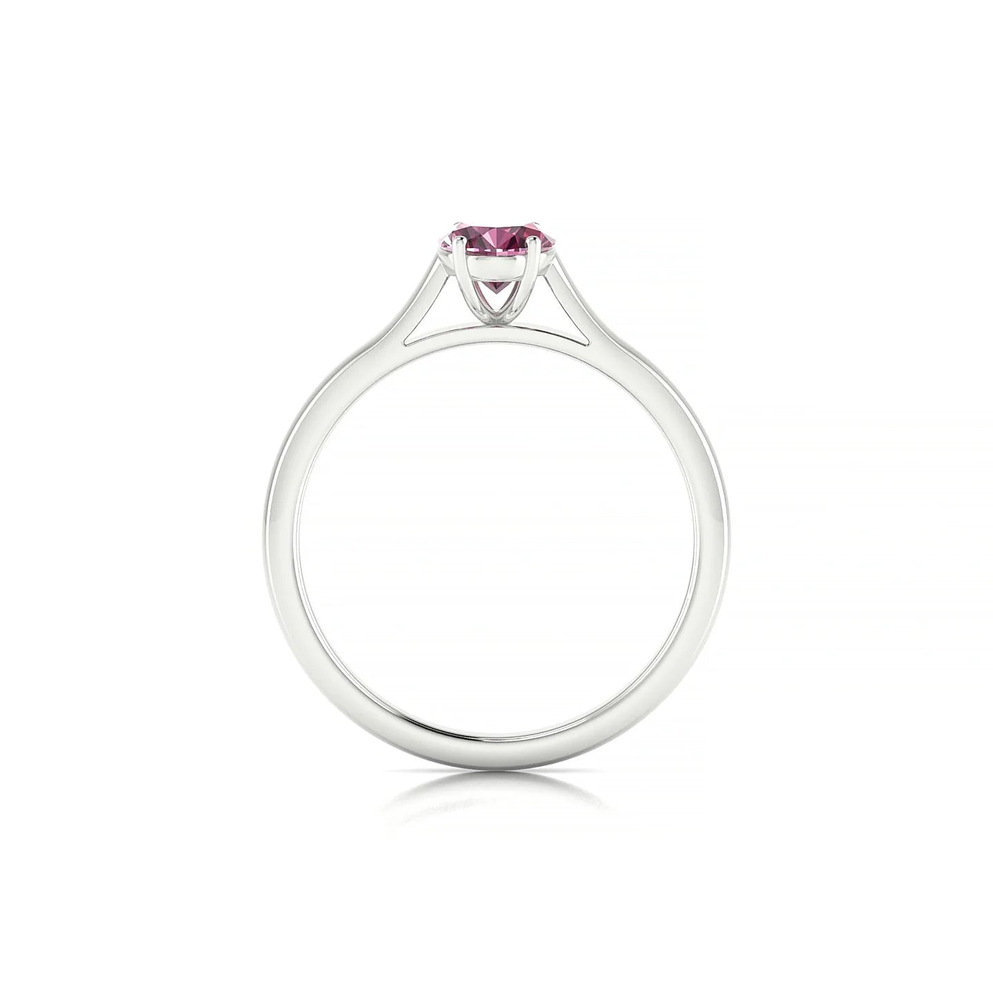 Cathedral | 18k White Gold 7 x 5 mm Oval Rhodolite Ring