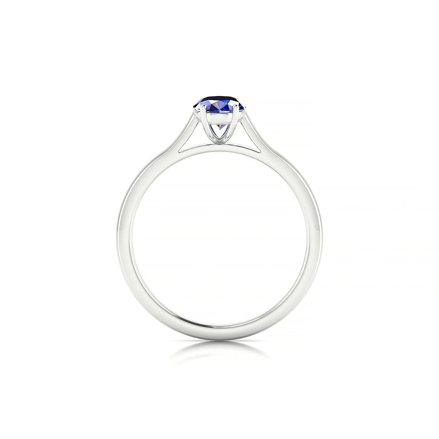 Cathedral | 18k White Gold 7 x 5 mm Oval Sapphire Ring