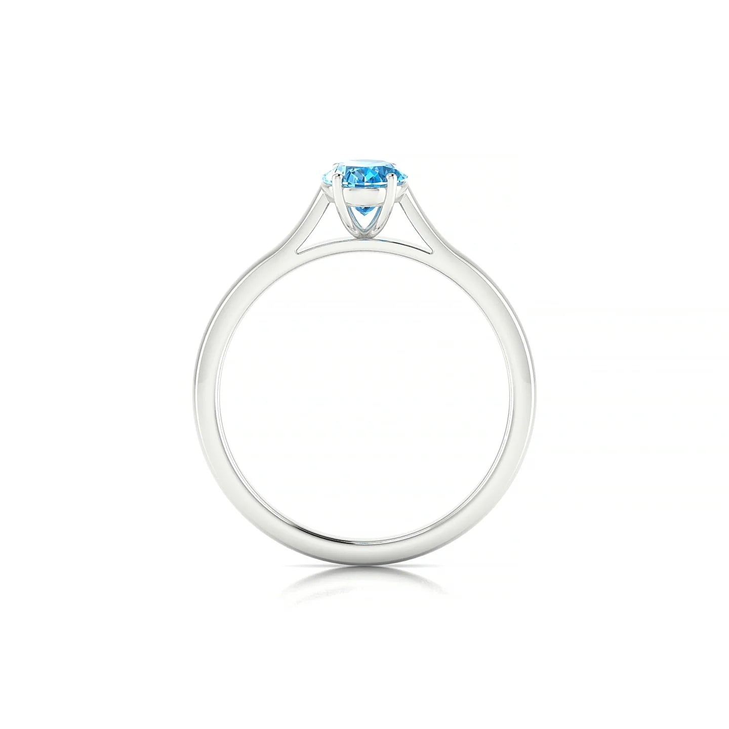 Cathedral | 18k White Gold 7 x 5 mm Oval Topaz Ring