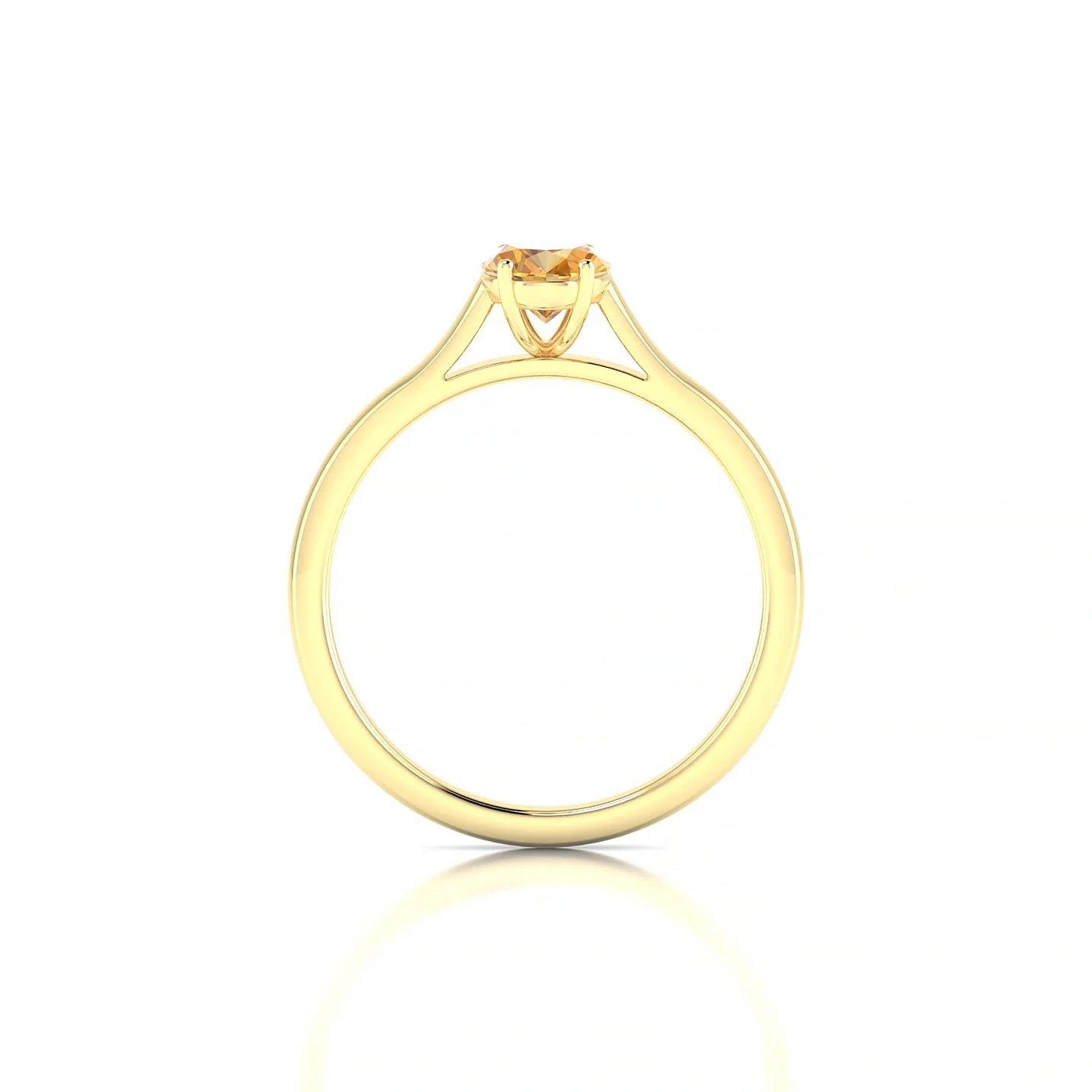Cathedral | 18k Yellow Gold 7 x 5 mm Oval Citrine Ring