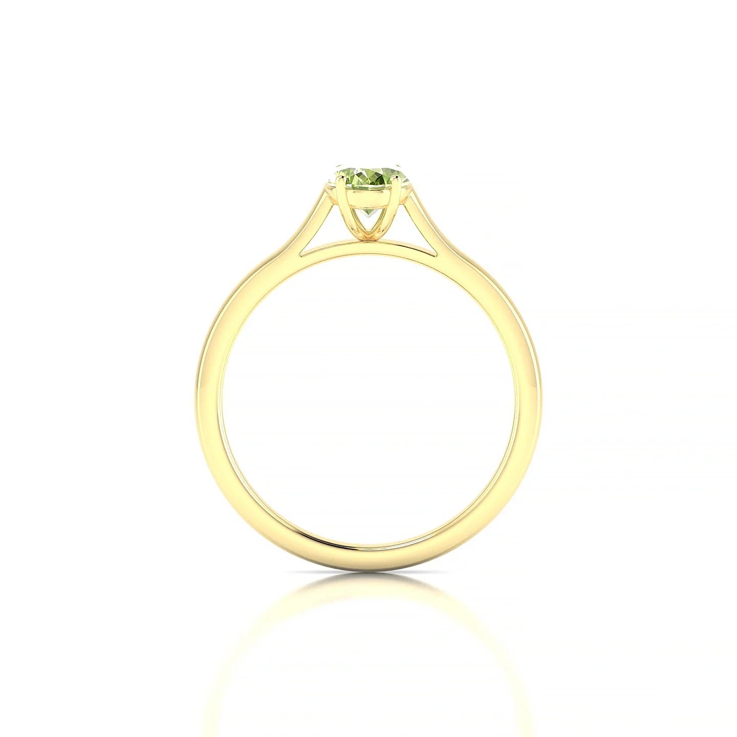 Cathedral | 18k Yellow Gold 7 x 5 mm Oval Peridot Ring