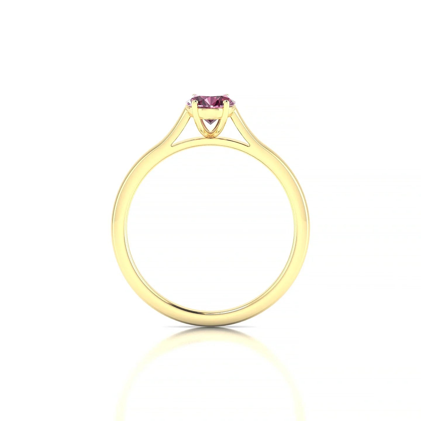 Cathedral | 18k Yellow Gold 7 x 5 mm Oval Rhodolite Ring