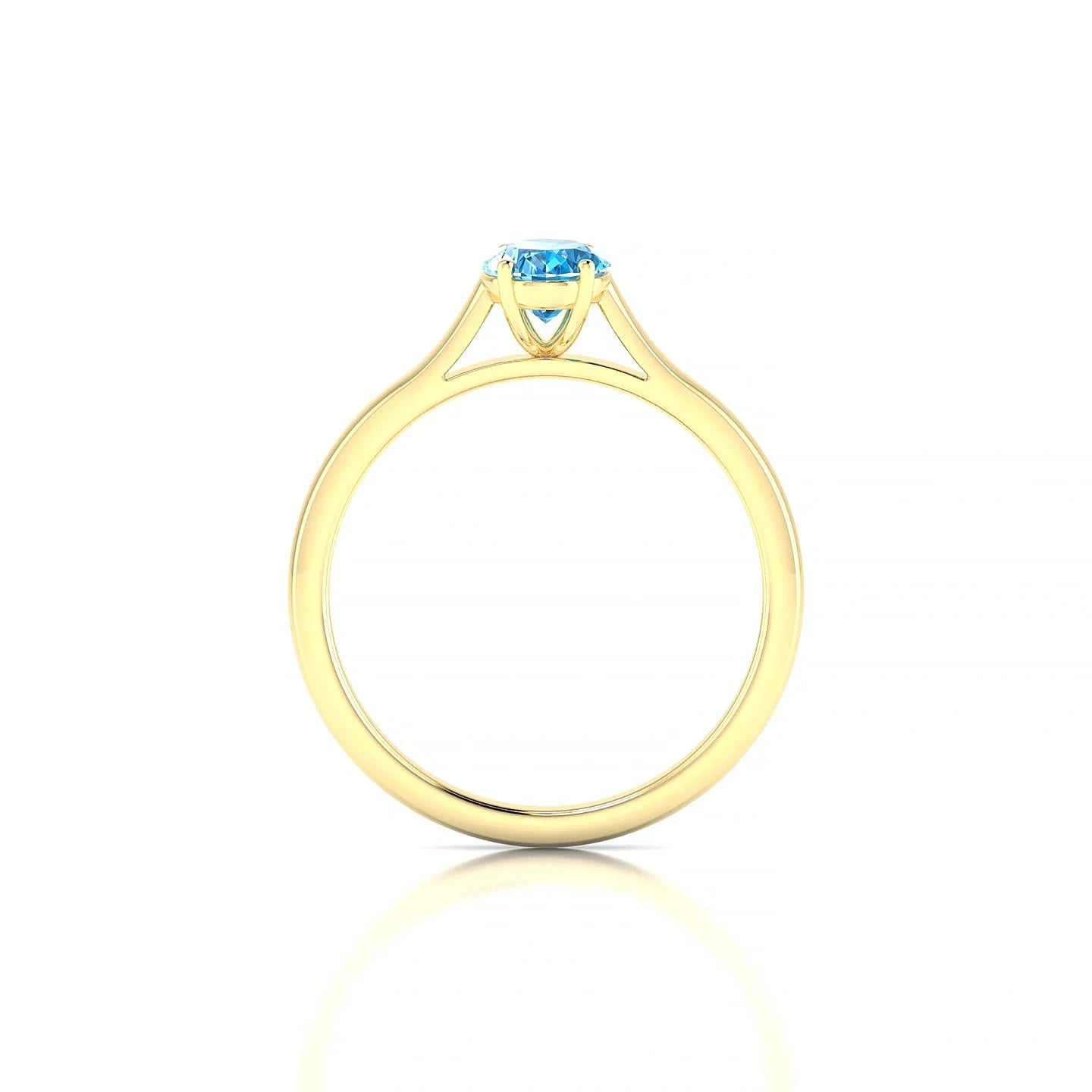 Cathedral | 18k Yellow Gold 7 x 5 mm Oval Topaz Ring