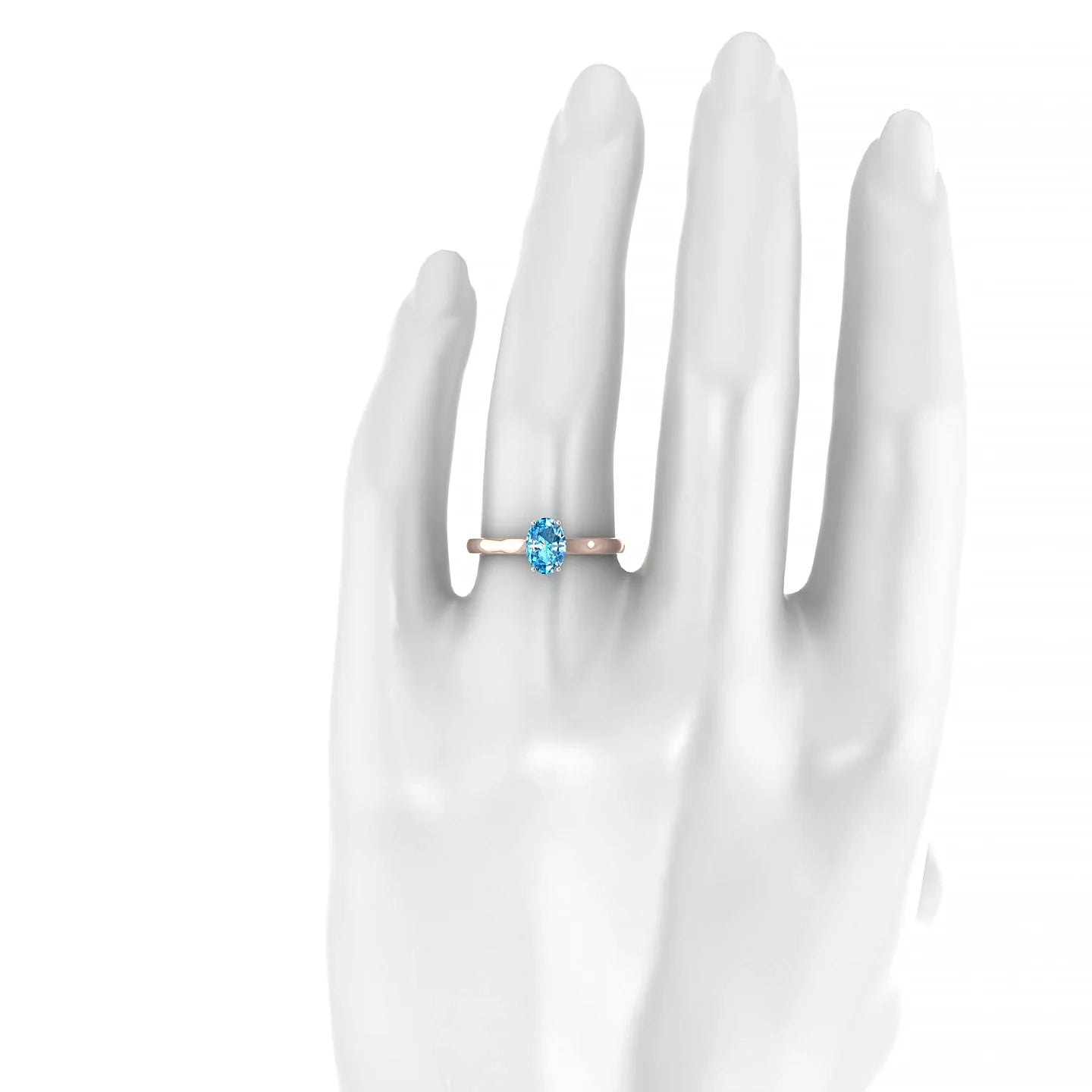 Cathedral | 18k Rose Gold 7 x 5 mm Oval Topaz Ring