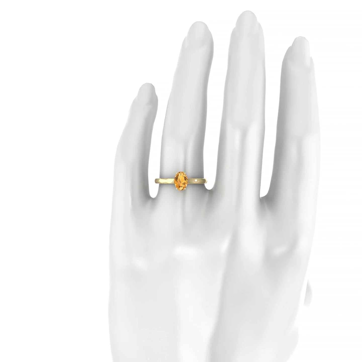 Cathedral | 18k Yellow Gold 7 x 5 mm Oval Citrine Ring