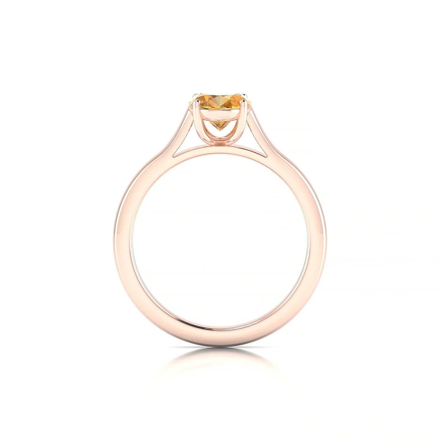 Cathedral | 18k Rose Gold 8 x 6 mm Oval Citrine Ring