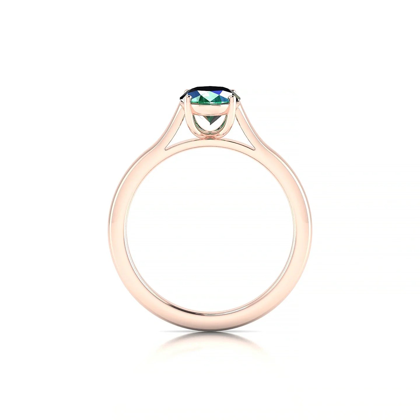Cathedral | 18k Rose Gold 8 x 6 mm Oval Emerald Ring
