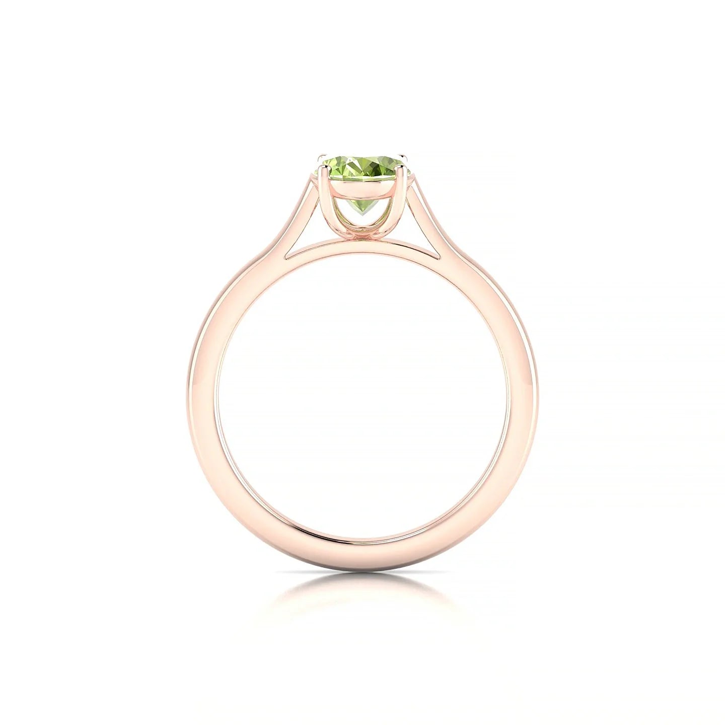 Cathedral | 18k Rose Gold 8 x 6 mm Oval Peridot Ring