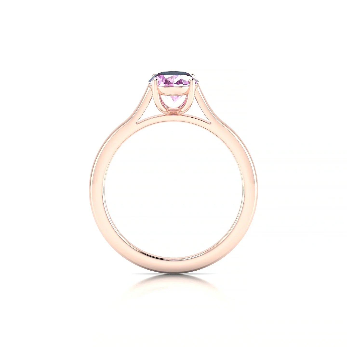 Cathedral | 18k Rose Gold 8 x 6 mm Oval Pink Sapphire Ring