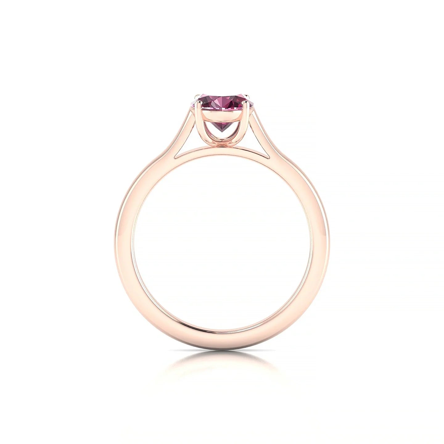 Cathedral | 18k Rose Gold 8 x 6 mm Oval Rhodolite Ring