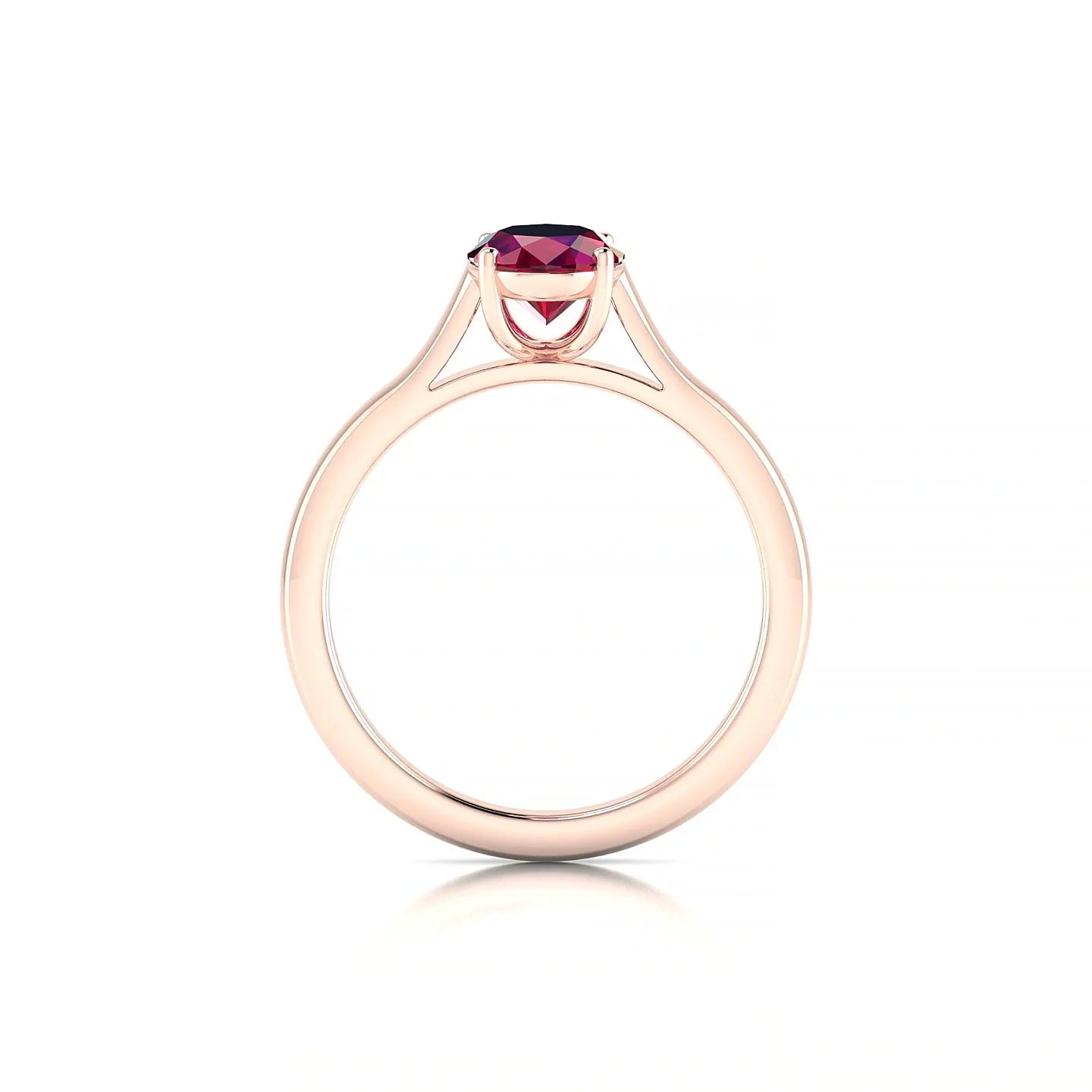 Cathedral | 18k Rose Gold 8 x 6 mm Oval Ruby Ring