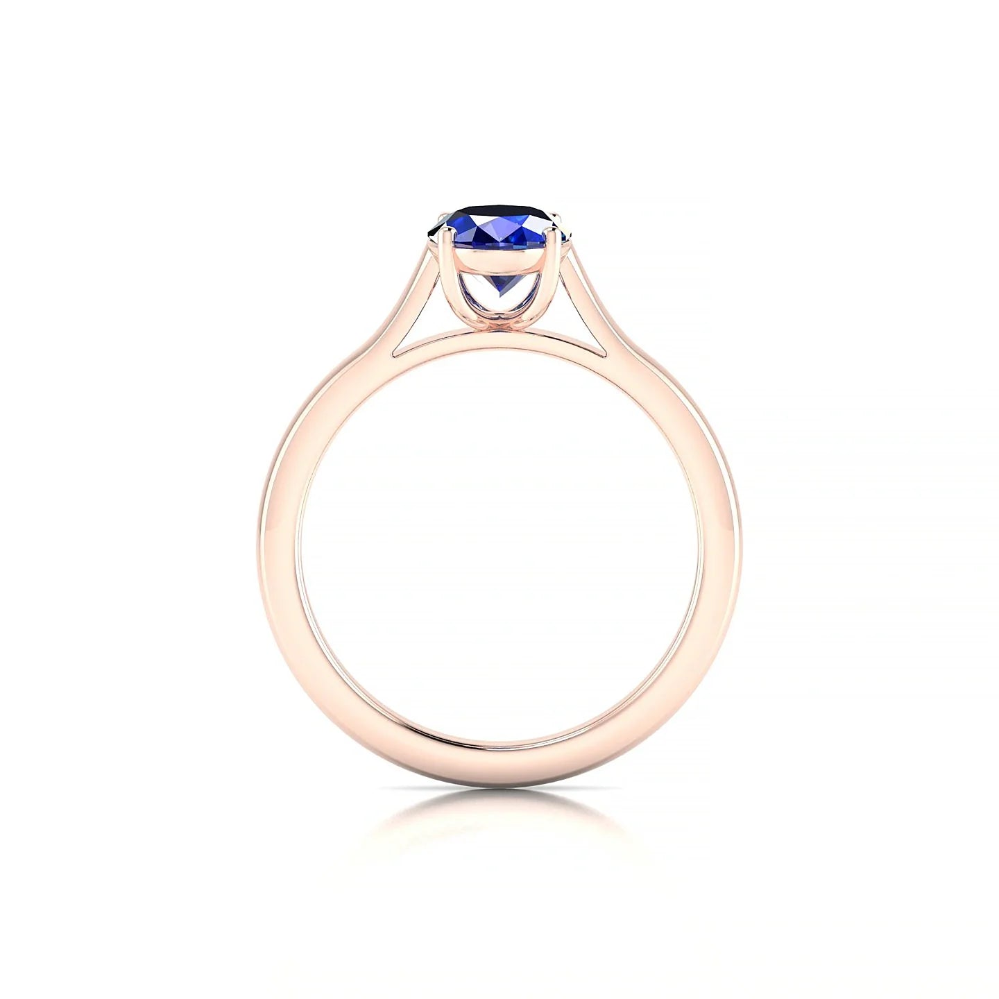 Cathedral | 18k Rose Gold 8 x 6 mm Oval Sapphire Ring