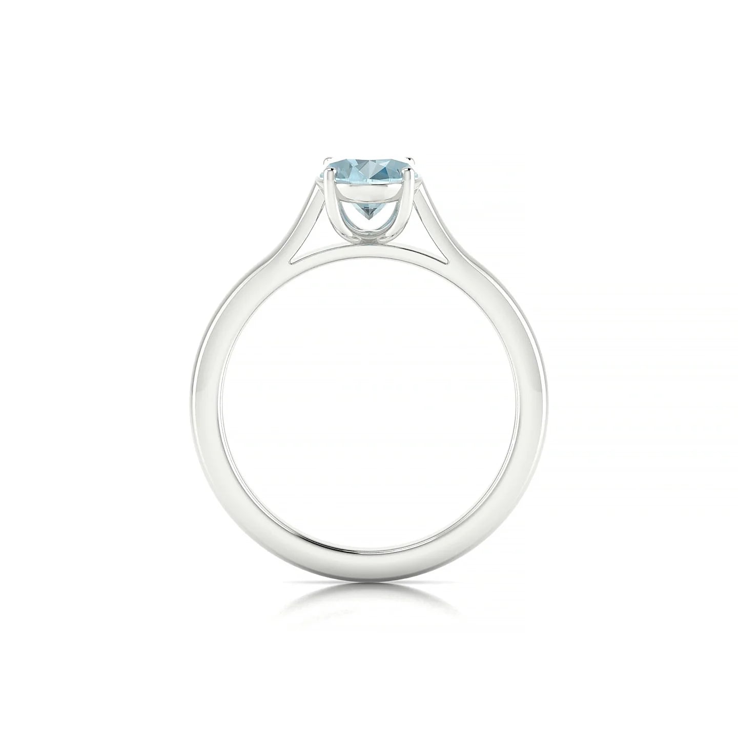 Cathedral | 18k White Gold 8 x 6 mm Oval Aquamarine Ring
