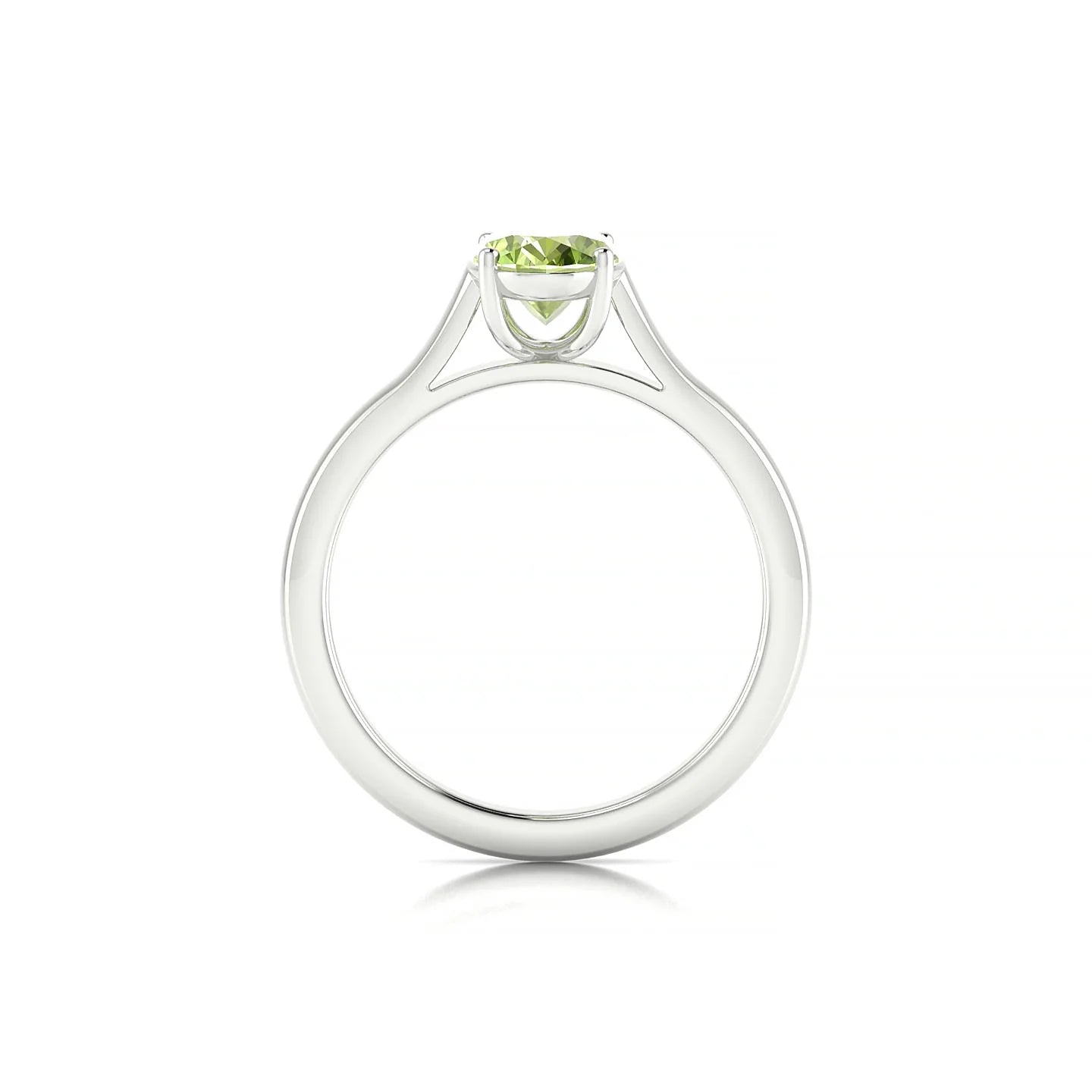 Cathedral | 18k White Gold 8 x 6 mm Oval Peridot Ring