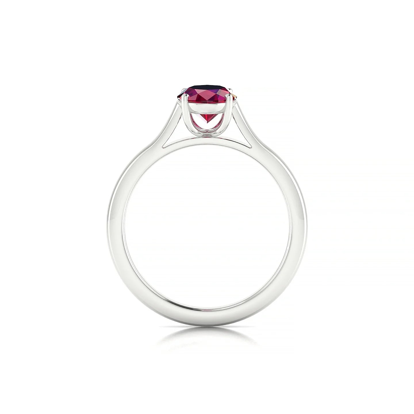 Cathedral | 18k White Gold 8 x 6 mm Oval Ruby Ring