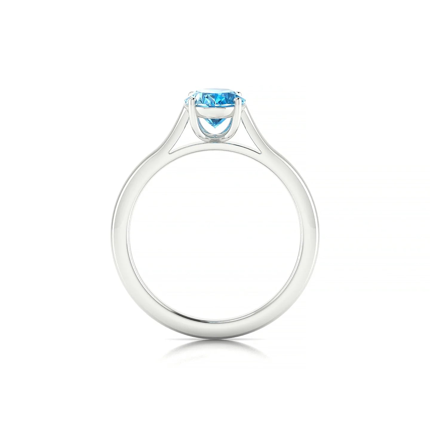 Cathedral | 18k White Gold 8 x 6 mm Oval Topaz Ring