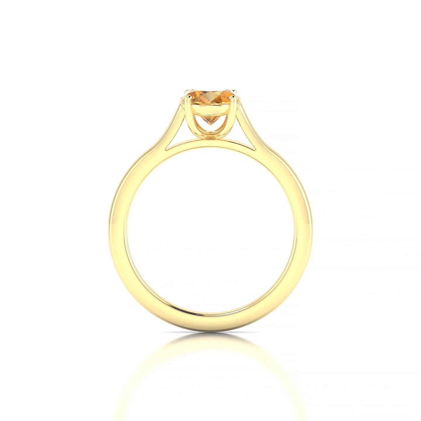 Cathedral | 18k Yellow Gold 8 x 6 mm Oval Citrine Ring