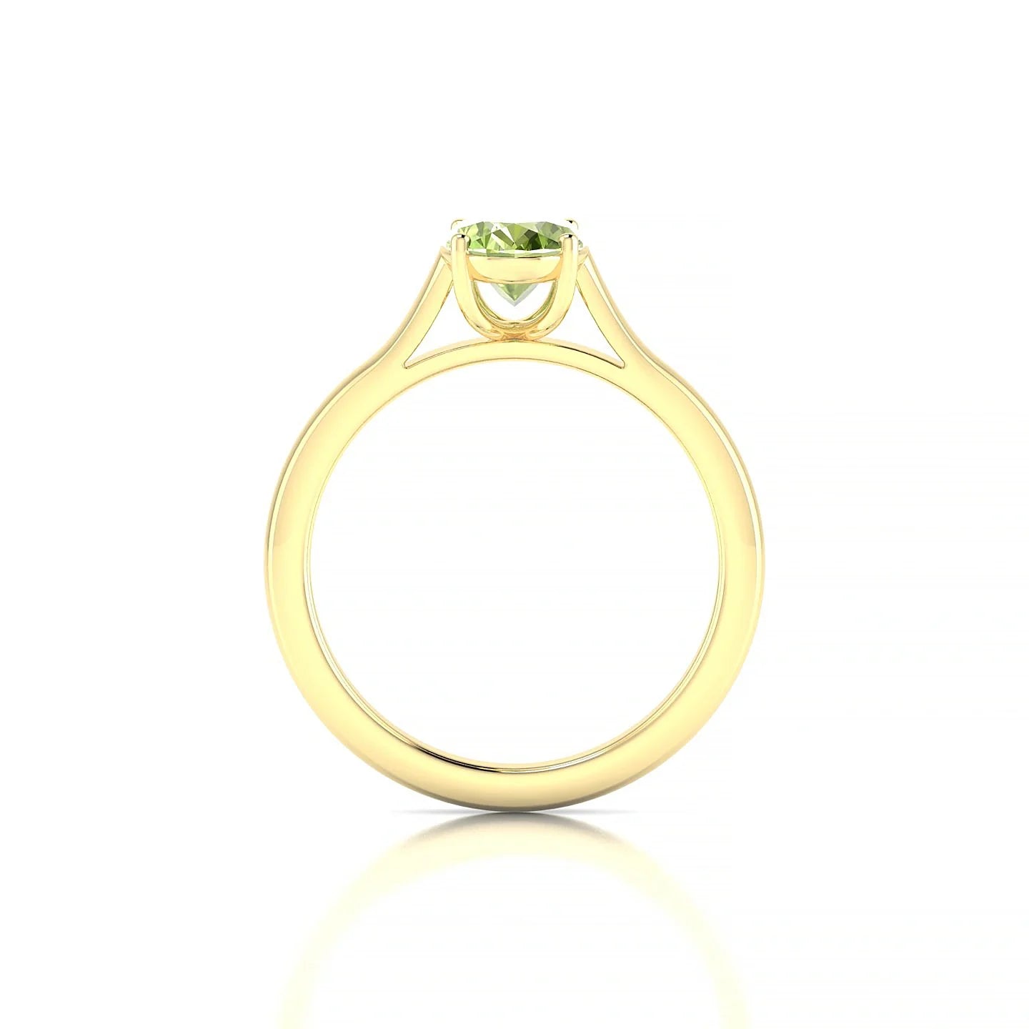 Cathedral | 18k Yellow Gold 8 x 6 mm Oval Peridot Ring