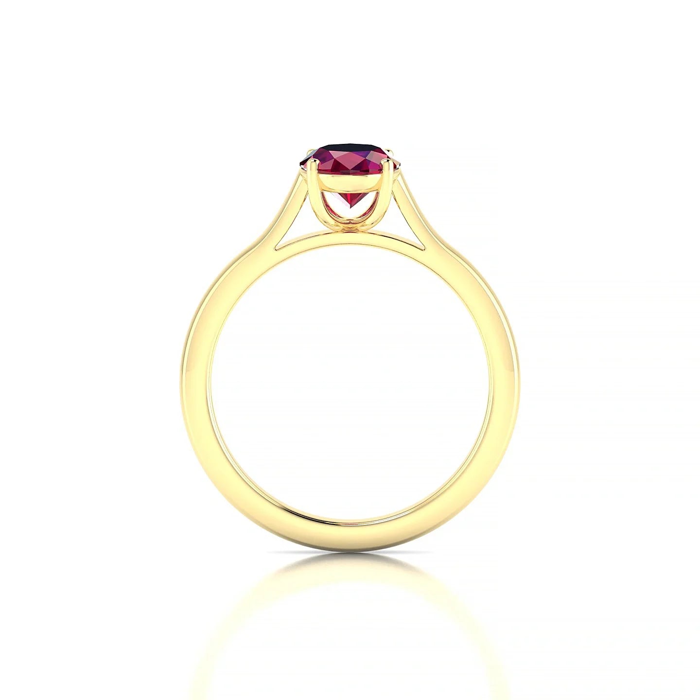 Cathedral | 18k Yellow Gold 8 x 6 mm Oval Ruby Ring