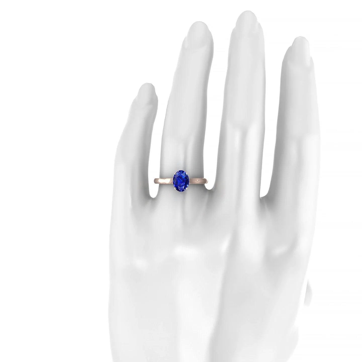 Cathedral | 18k Rose Gold 8 x 6 mm Oval Sapphire Ring