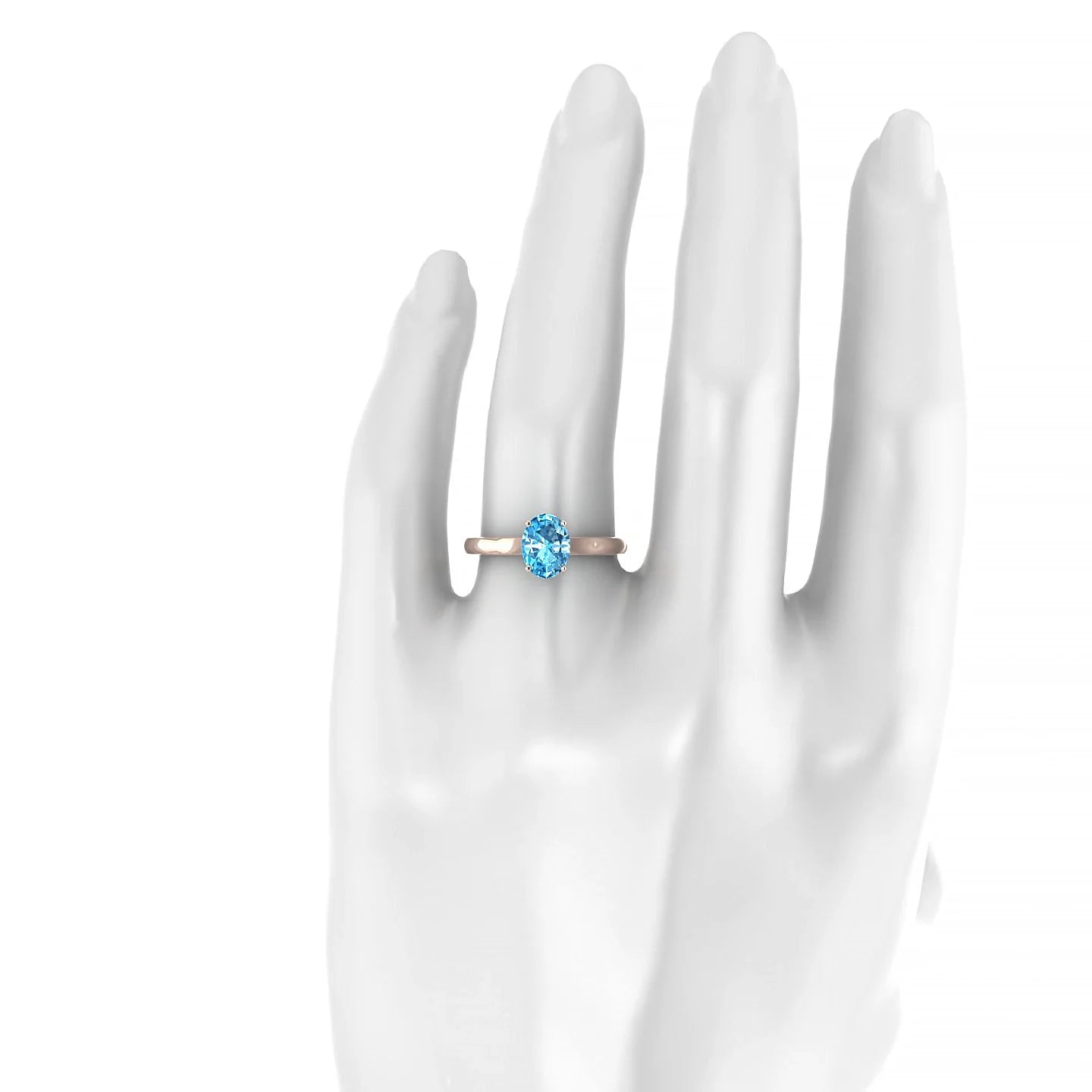Cathedral | 18k Rose Gold 8 x 6 mm Oval Topaz Ring