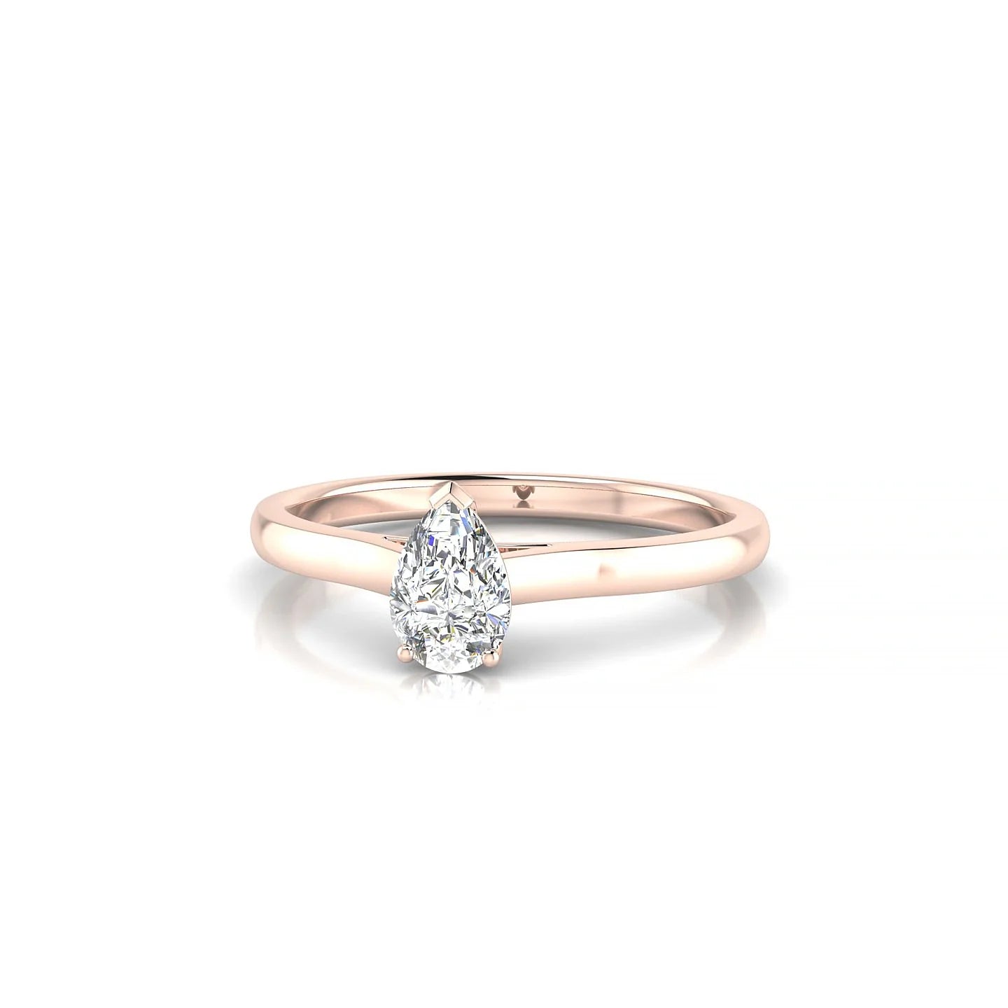 Cathedral | 18k Rose Gold 6 x 4 mm Pear Diamond Ring