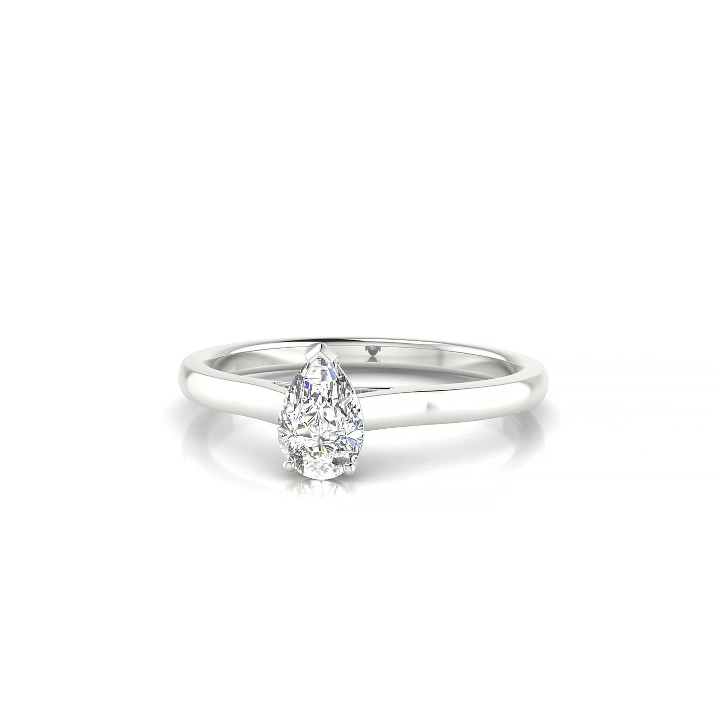 Cathedral | 18k White Gold 6 x 4 mm Pear Diamond Ring