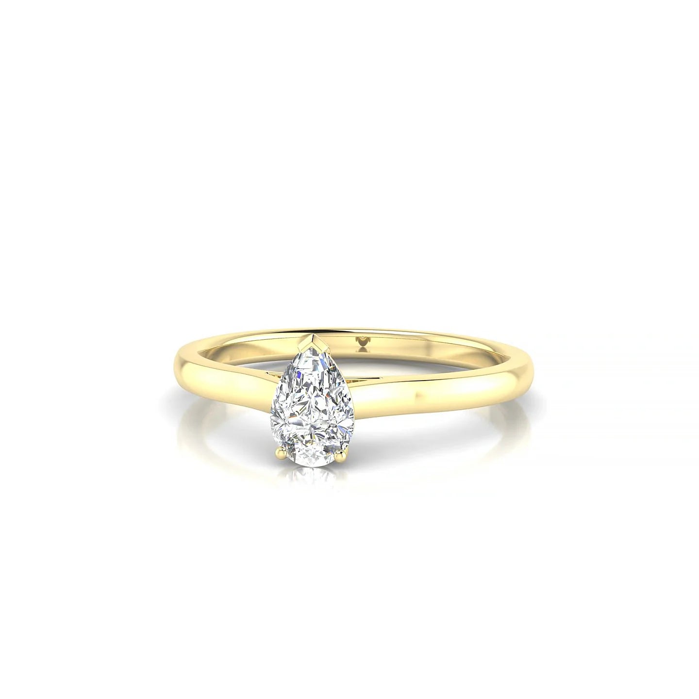 Cathedral | 18k Yellow Gold 6 x 4 mm Pear Diamond Ring