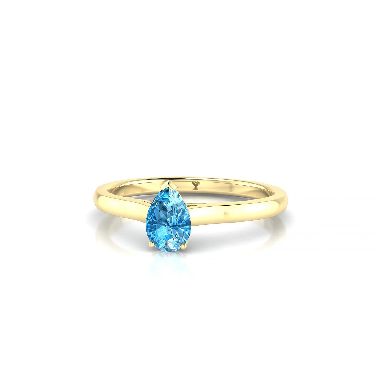 Cathedral | 18k Yellow Gold 6 x 4 mm Pear Topaz Ring
