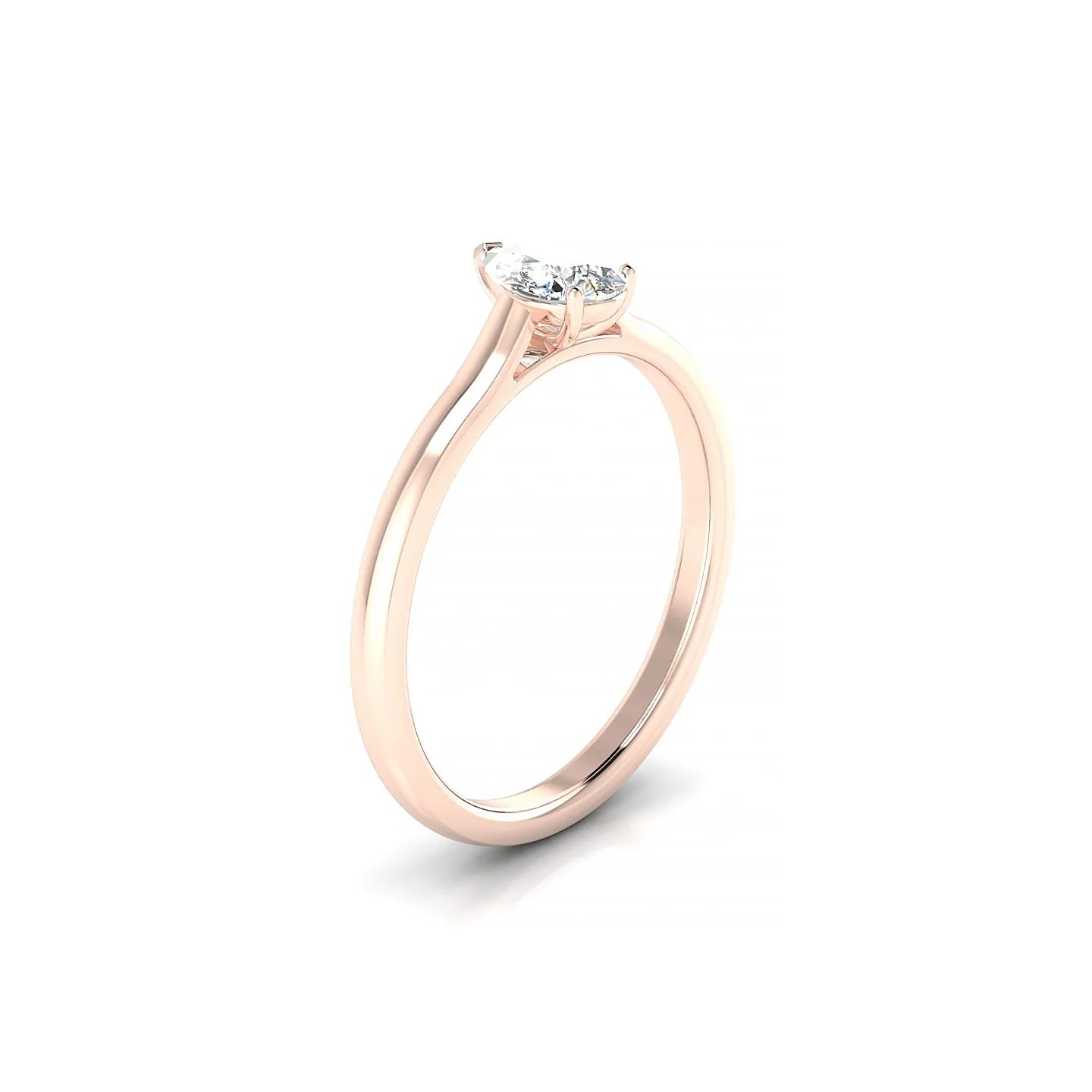 Cathedral | 18k Rose Gold 6 x 4 mm Pear Diamond Ring