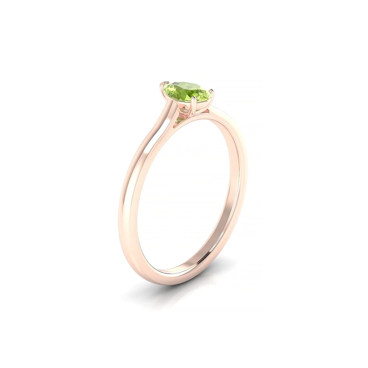 Cathedral | 18k Rose Gold 6 x 4 mm Pear Peridot Ring