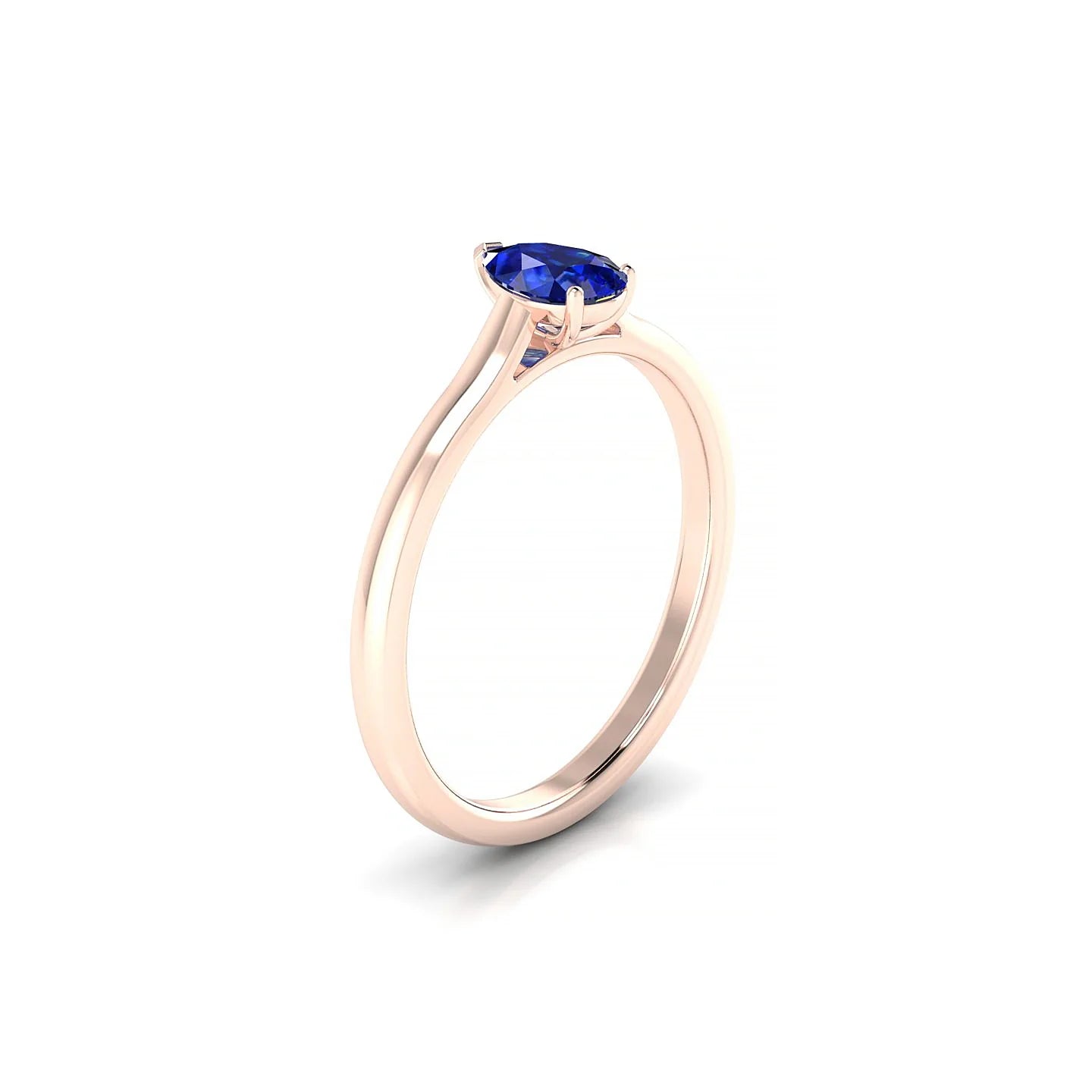 Cathedral | 18k Rose Gold 6 x 4 mm Pear Sapphire Ring