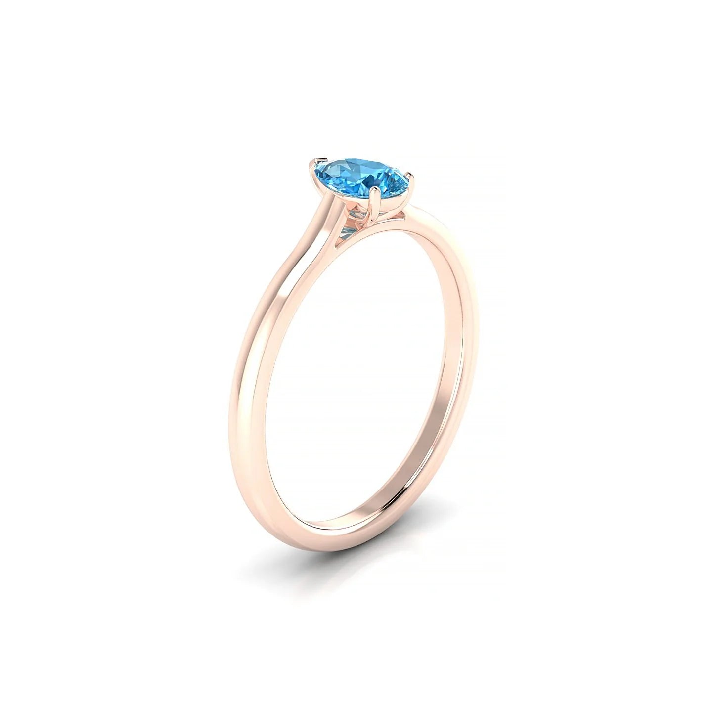 Cathedral | 18k Rose Gold 6 x 4 mm Pear Topaz Ring