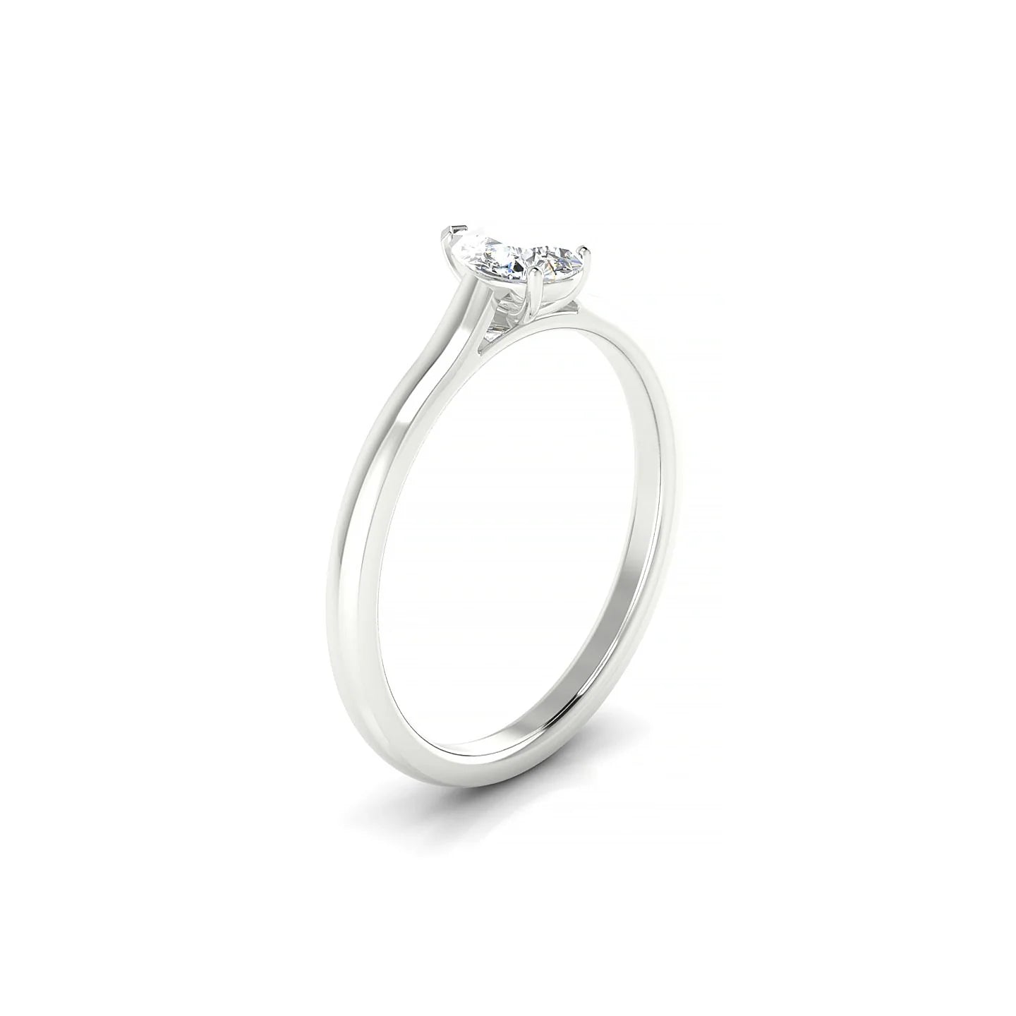 Cathedral | 18k White Gold 6 x 4 mm Pear Diamond Ring