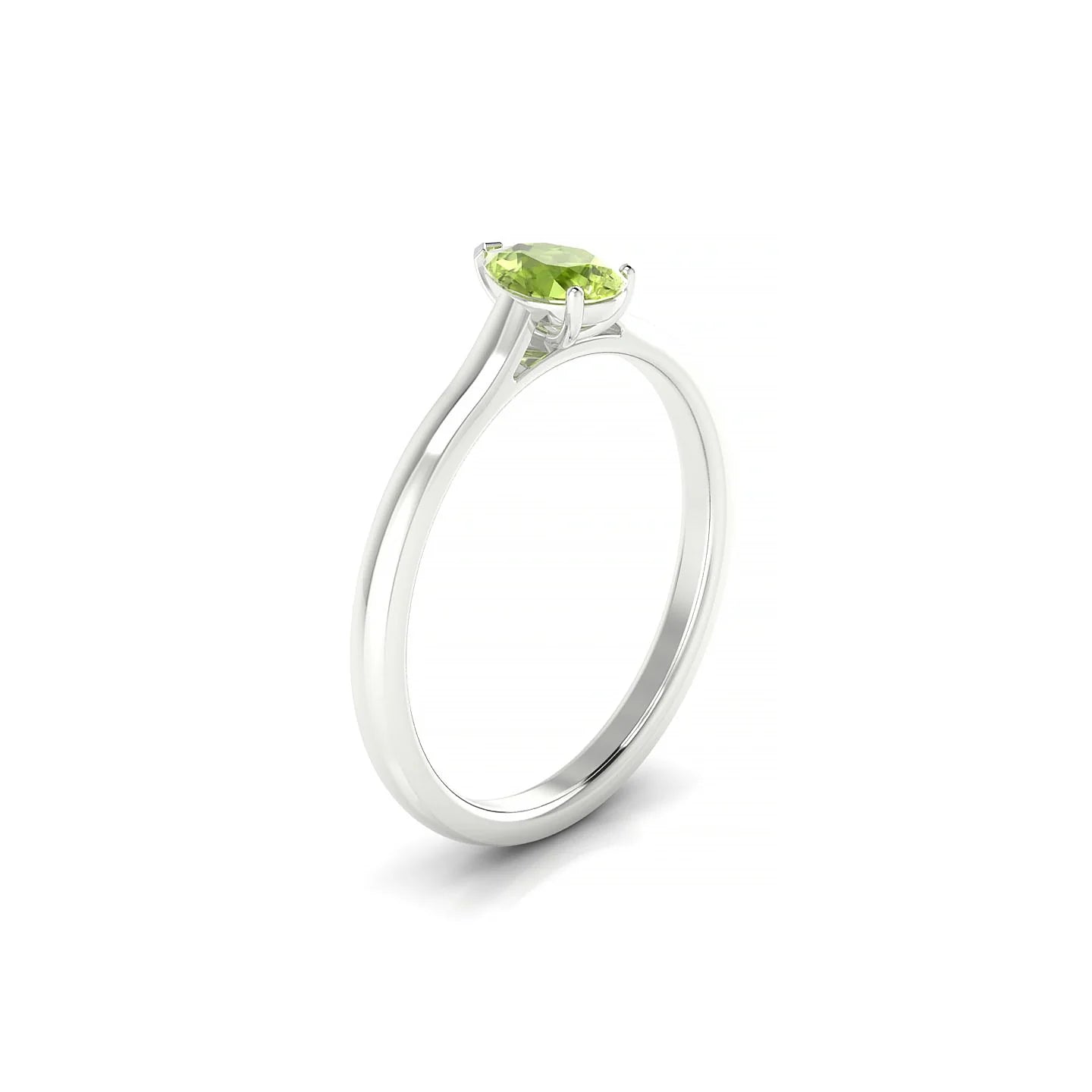 Cathedral | 18k White Gold 6 x 4 mm Pear Peridot Ring
