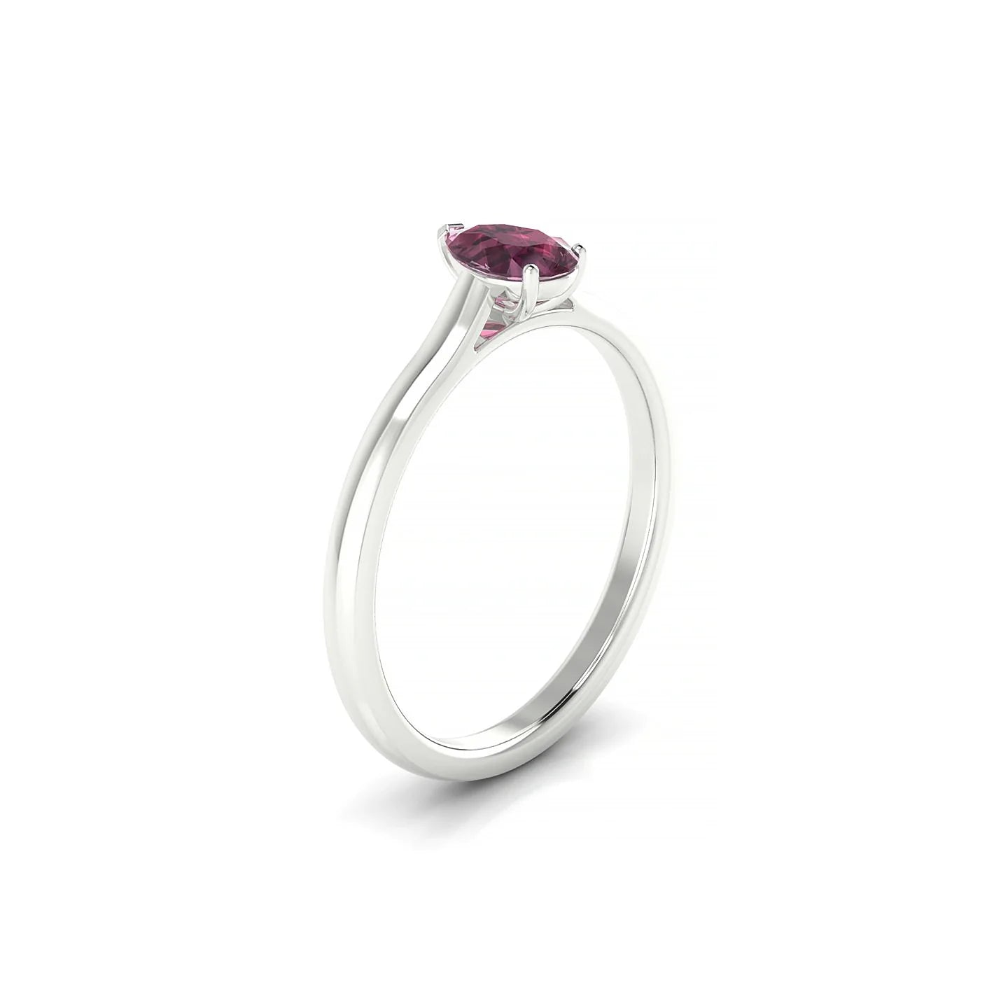 Cathedral | 18k White Gold 6 x 4 mm Pear Rhodolite Ring