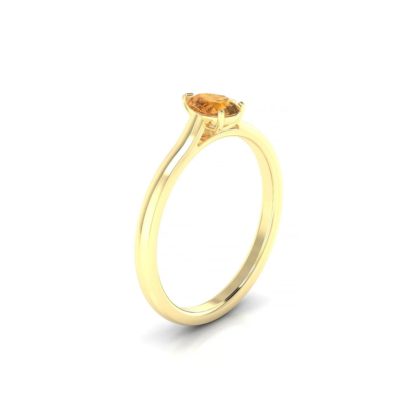 Cathedral | 18k Yellow Gold 6 x 4 mm Pear Citrine Ring