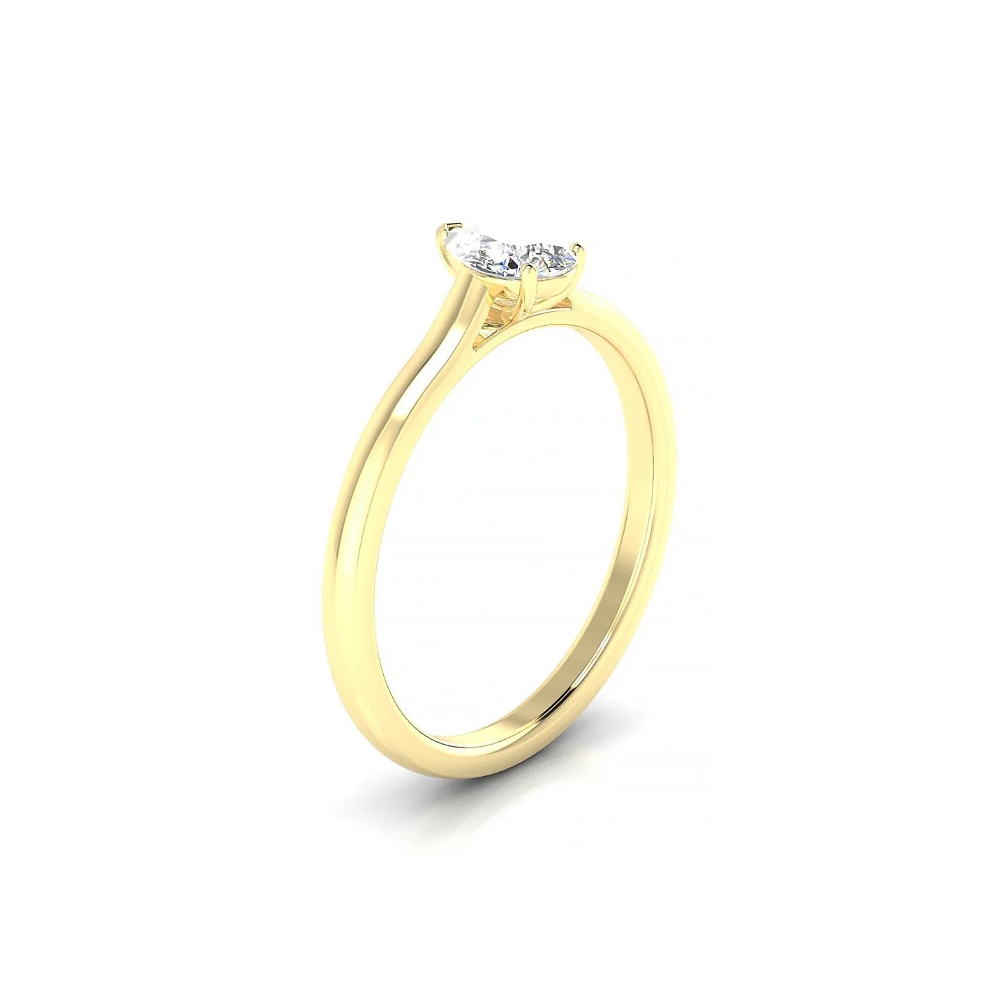 Cathedral | 18k Yellow Gold 6 x 4 mm Pear Diamond Ring