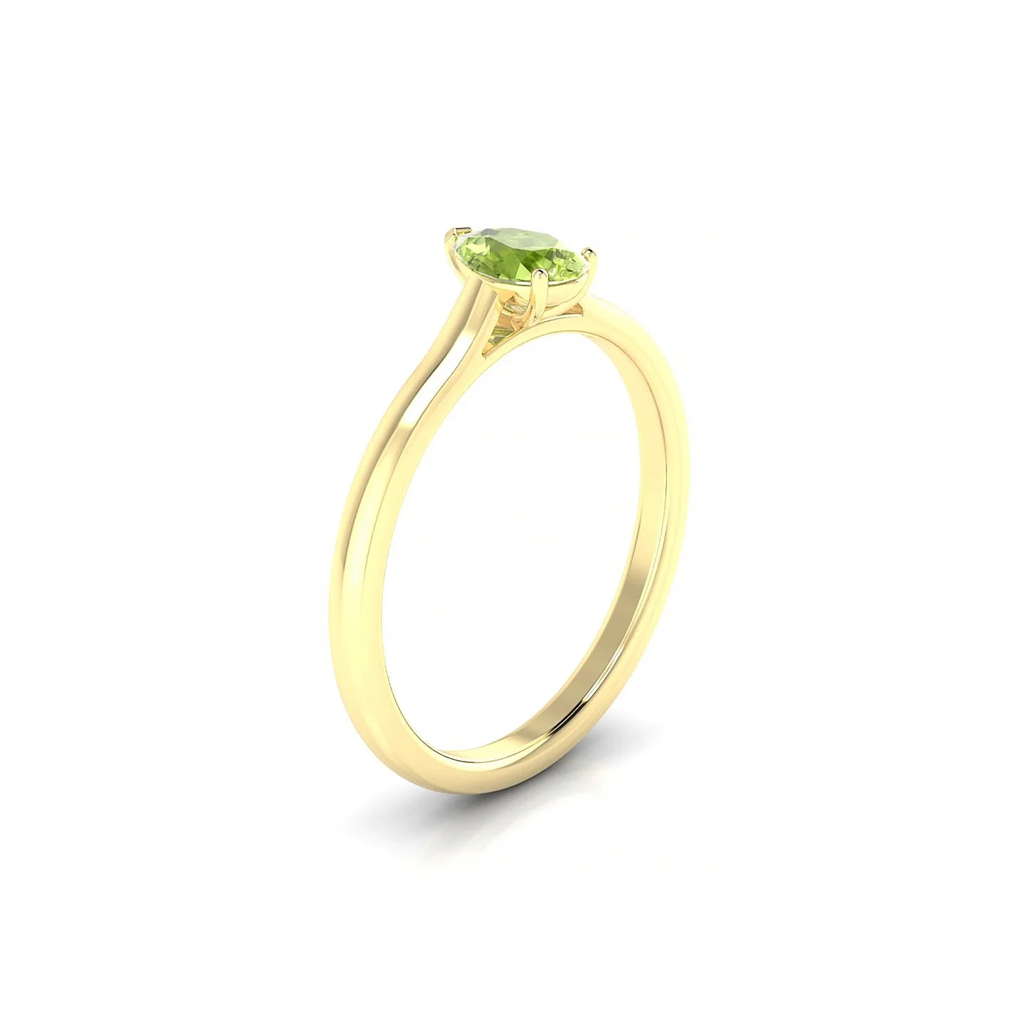Cathedral | 18k Yellow Gold 6 x 4 mm Pear Peridot Ring