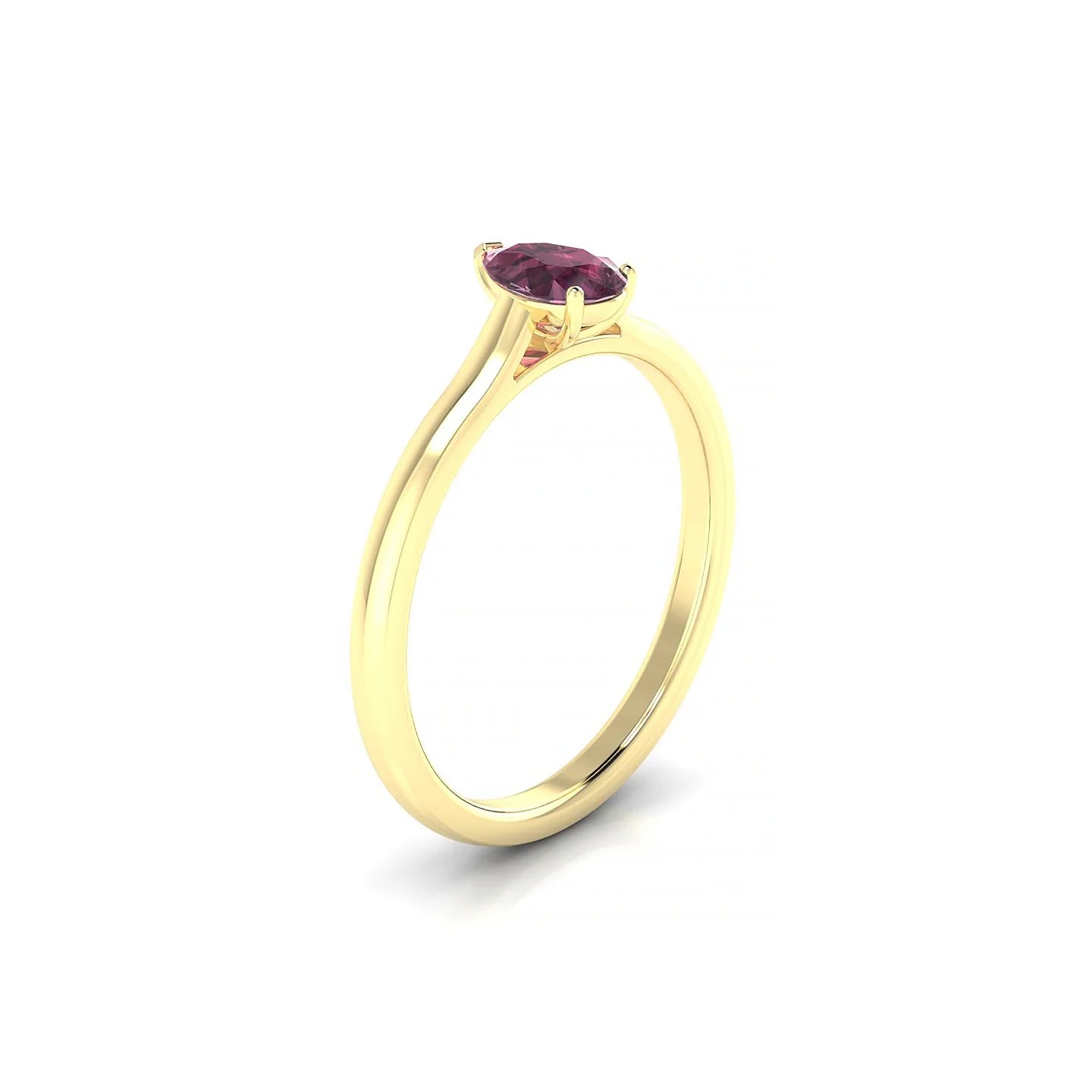 Cathedral | 18k Yellow Gold 6 x 4 mm Pear Rhodolite Ring