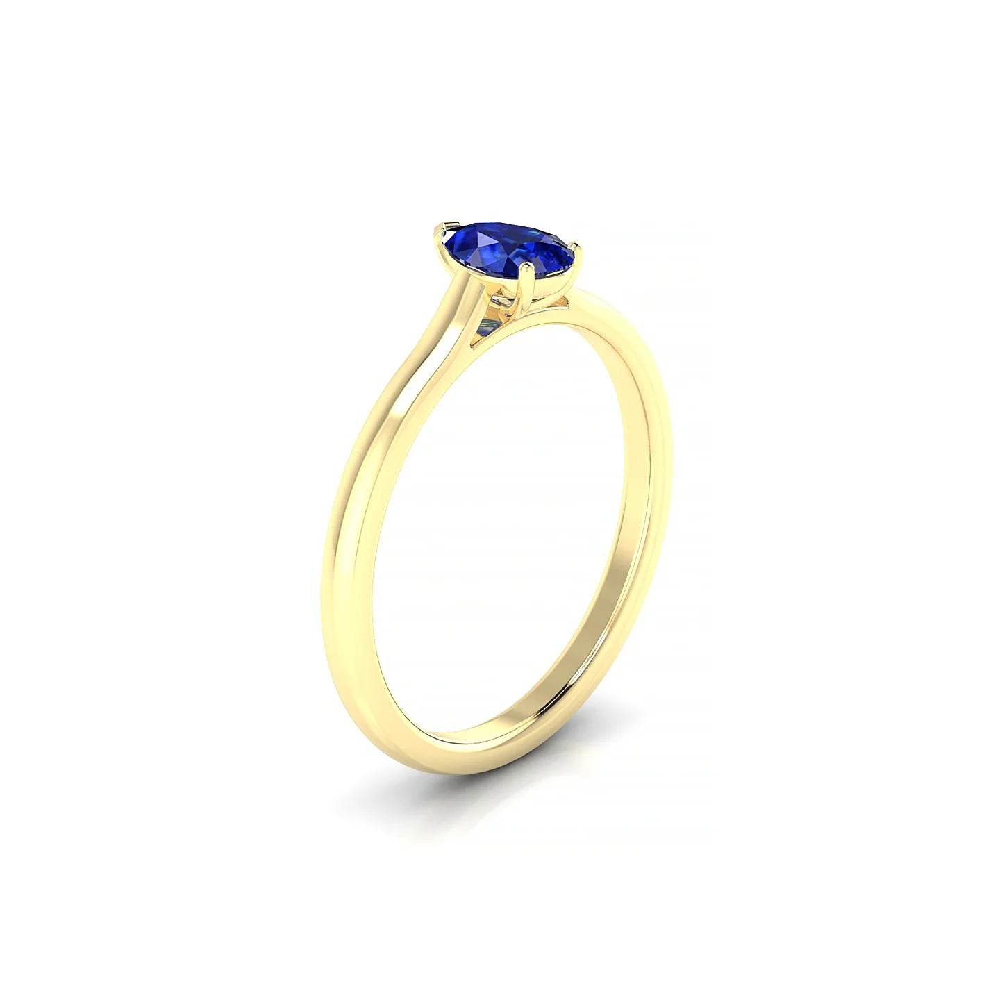 Cathedral | 18k Yellow Gold 6 x 4 mm Pear Sapphire Ring