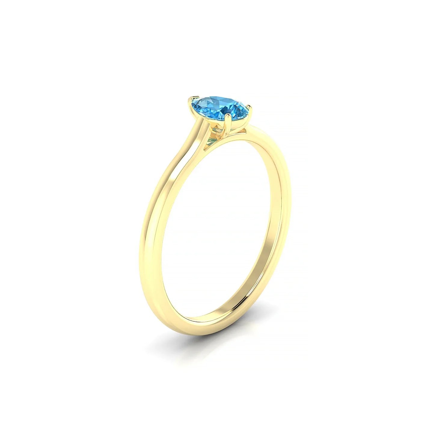 Cathedral | 18k Yellow Gold 6 x 4 mm Pear Topaz Ring
