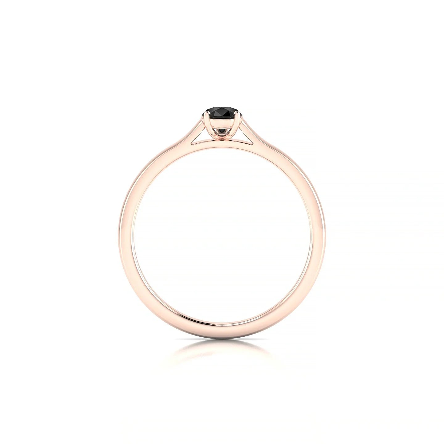 Cathedral | 18k Rose Gold 6 x 4 mm Pear Black Diamond Ring