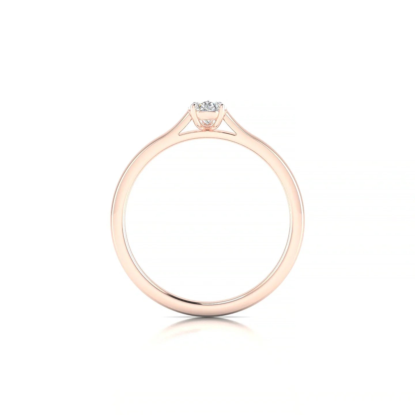 Cathedral | 18k Rose Gold 6 x 4 mm Pear Diamond Ring