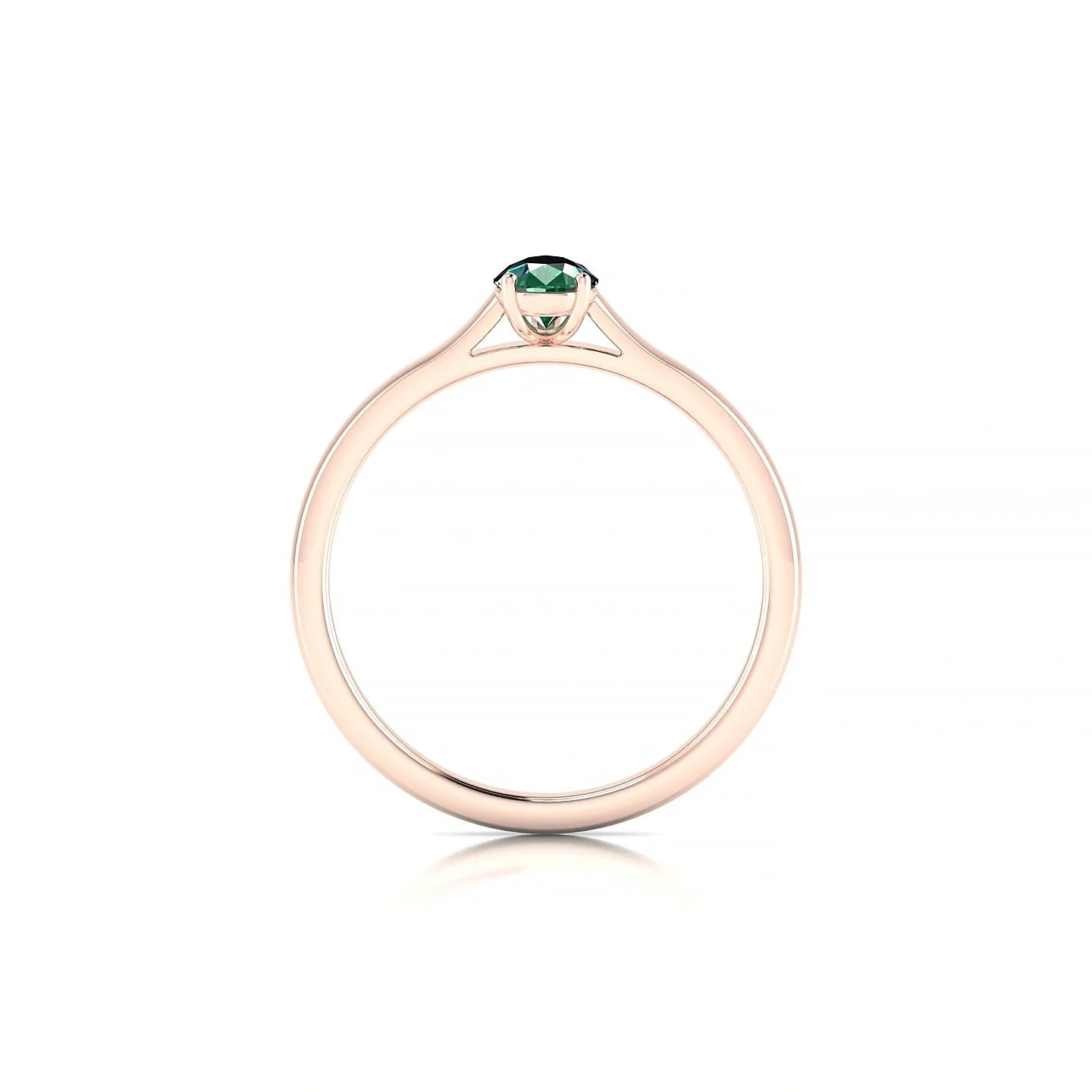 Cathedral | 18k Rose Gold 6 x 4 mm Pear Emerald Ring