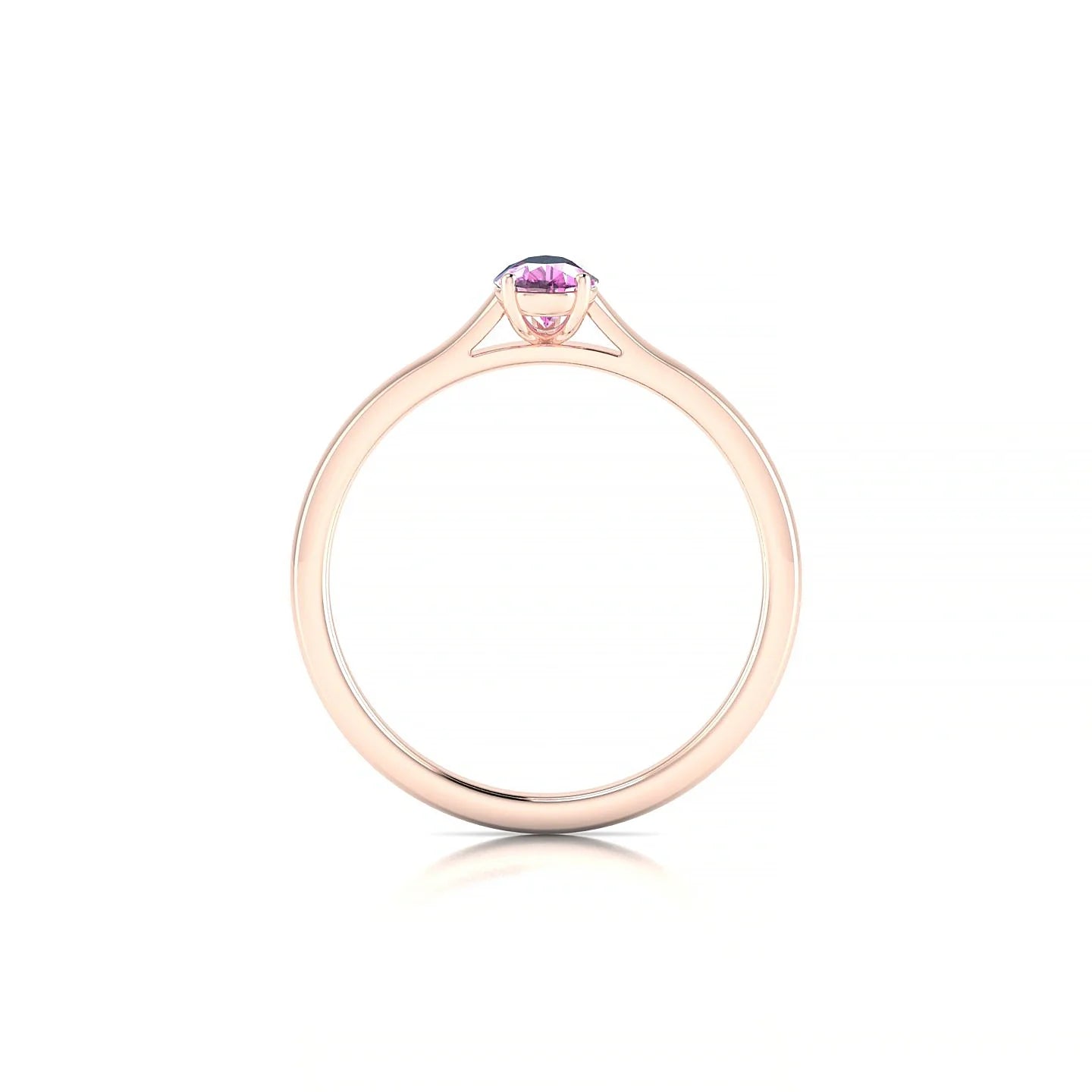 Cathedral | 18k Rose Gold 6 x 4 mm Pear Pink Sapphire Ring